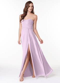 Azazie Arabella Allure Robes de demoiselle d'honneur Robe Trapèze Convertible en Mousseline de soie Encolure en Forme de Cœur Frostiges Flieder image11