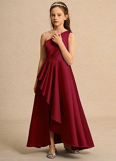 Azazie Taffy Girl Flower Girl Klänningar Klä A-Line i Matt satäng Spets image5