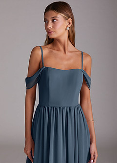 Azazie Calianna Bridesmaid Dresses Neptune A-Line Off the Shoulder Chiffon Convertible Dress image7