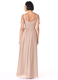 Azazie Lianne Bridesmaid Dresses English Rose A-Line Off the Shoulder Chiffon Dress image4