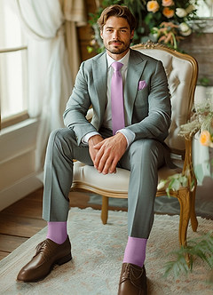 front Matte Satin Wide Tie and Pocket Square Set