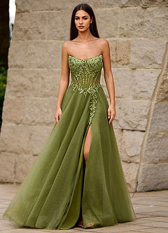 Brilliance Green Glitter Prom Dress image5