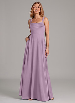 Azazie Shaude Bridesmaid Dresses Wisteria A-Line Pleated Chiffon Dress image3