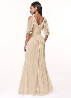 Azazie Noelia Bridesmaid Dresses A-Line Pleated Mesh Floor-Length Dress image2