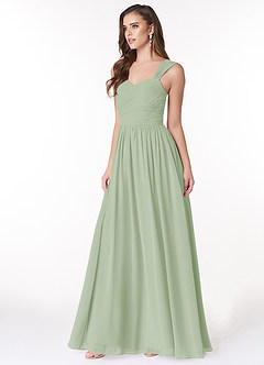 Azazie Zapheira Bridesmaid Dresses Dusty Sage A-Line Ruched Chiffon Dress image3