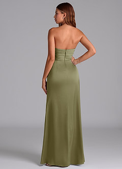 Azazie Claudelle Bridesmaid Dresses Pistachio Mermaid Strapless Stretch Satin Dress image7