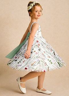 Azazie Peppa Flower Girl Klänningar Klänning A-Line i Tyll Sweetheart halsringning image4
