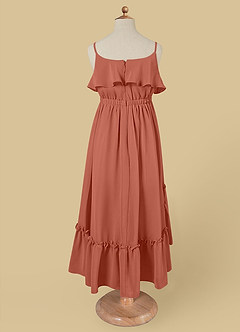 Azazie Karmen Flower Girl Dresses Clay A-Line Ruched Chiffon Dress image7