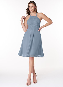 Azazie Adriana Final Sale Wisteria A-Line Pleated Chiffon Dress image1