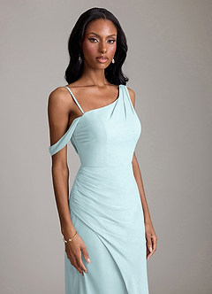 Azazie Madelyn Bridesmaid Dresses Mist Mermaid One Shoulder Chiffon Convertible Dress image3