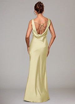 Azazie Rylina Bridesmaid Dresses Lemon Sorbet Mermaid Stretch Satin Dress image5