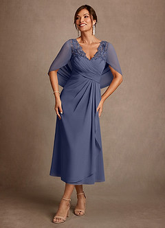 Azazie Forums Brudens mor kjoler A-Line Blonder Te-længde Kjole image1