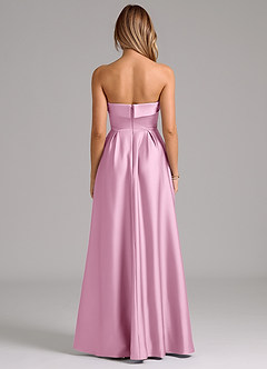 Azazie Lucienne Bridesmaid Dresses Candy Pink A-Line Strapless Stretch Satin Convertible Dress image7