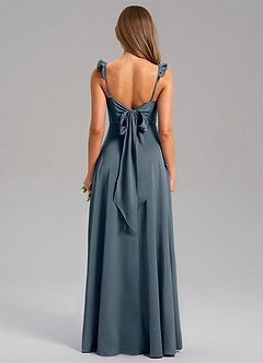 Azazie Everett Bridesmaid Dresses Twilight A-Line Stretch Satin Dress image2