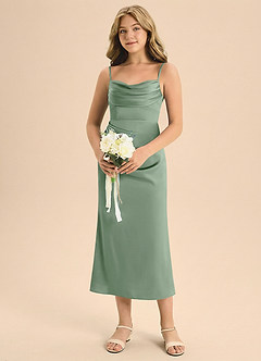 Azazie Mai Junior Klä av Tubklänning i Stretch Satin Plisserad image4