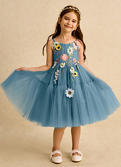 Azazie Osea vestidos de niña de las flores Vestido de Bermudas de Tul de Princesa con Plisado image8