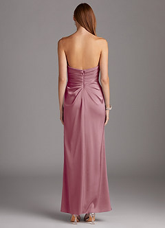 Azazie Lexie Final Sale Vintage Mauve Sheath Strapless Stretch Satin Convertible Dress image4