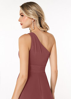 Azazie Dallas Bridesmaid Dresses Amethyst A-Line One Shoulder Chiffon Dress image5