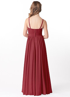 Azazie Astrid Junior Eucalyptus A-Line Floral Chiffon Dress image2