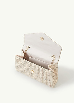 front Woven Wicker Handbag