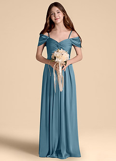 Azazie Kaitlynn Junior Vestido de Bermudas de Satén Elástico de Corte en A con Vestidos sin tirantes image4