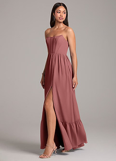 Azazie Kailee Bridesmaid Dresses Amethyst A-Line with Pockets Chiffon Dress image3