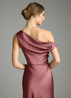 Azazie Emerson Bridesmaid Dresses Amethyst Mermaid Off the Shoulder Stretch Satin Dress image7