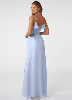 Azazie Natalia Bridesmaid Dresses Ice A-Line Chiffon Dress image4