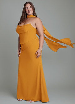 Azazie Sorrel Bridesmaid Dresses Butterscotch Mermaid Corset Chiffon Dress image14