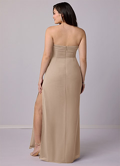 Barbie ♥ Azazie Bridesmaid Dresses Taupe Sheath Strapless Chiffon Convertible Dress image9