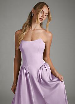 Azazie Arden Robes de demoiselle d'honneur Robe Trapèze en Satin extensible Corset Frostiges Flieder image3
