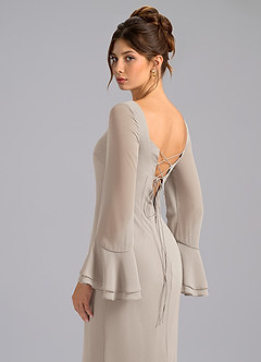 Azazie Leone Bridesmaid Dresses Frost Mermaid Corset Chiffon Dress image2
