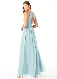 Azazie Luz Bridesmaid Dresses Sea Glass A-Line Lace Chiffon Dress image4