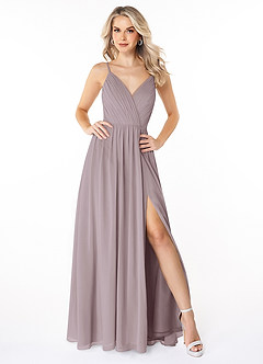 Azazie Gracie Bridesmaid Dresses Dusk A-Line Pleated Chiffon Dress image1