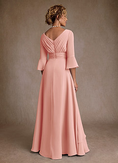 Azazie Eire Mère de la mariée Robes Robe Trapèze en Mousseline de soie Plissée Rosette image2