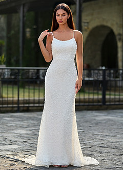 Lunaire White Mermaid Beading Prom Dress image3