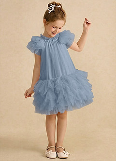 Azazie Eliza Flower Girl Klänningar Klä A-Line i Tyll Ärmlös image1