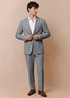 front Owen Grey Lightweight Tailored Suit Jacket