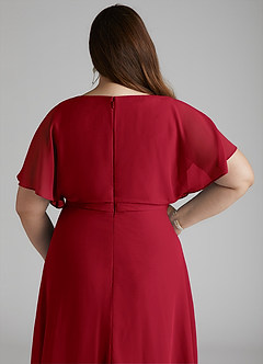 Azazie Aaliyah Modest Bridesmaid Dresses A-Line Scoop Pleated Chiffon Floor-Length Dress image10