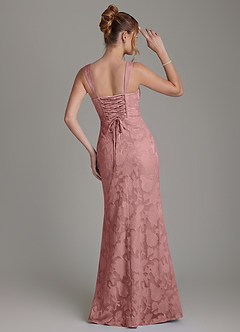 Azazie Agustina Bridesmaid Dresses Dusty Rose Mermaid Corset Floral Burnout Dress image4