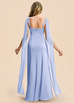 Azazie Chelsea Junior Ice Sheath Pleated Stretch Satin Dress image2