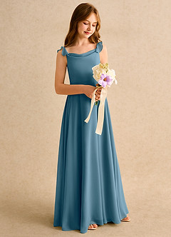 Azazie Puppy Girls Formal Flower Girl Dresses Bermuda A-Line Pleated Chiffon Dress image1
