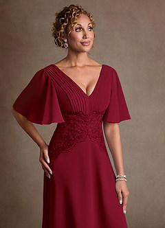 Azazie Milliat Suknie dla Matki Panny Młodej Linia A Koronka Szyfon Długość podłogi Sukienka image5