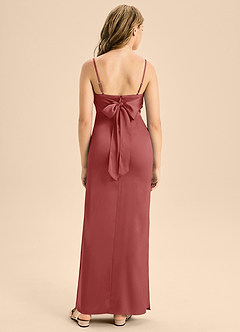 Azazie Mai Junior Klä av A-Line i Stretch Satin Älskling Halsringning image2