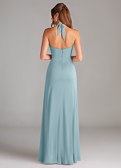 Azazie Elliana Brautjungfernkleider A-Linie Seitliche Cut-Outs Stretch-Satin Kleid Stimmungsvolles Blau image6