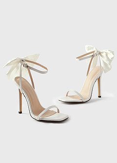front Satijnen strik open teen stilettohak