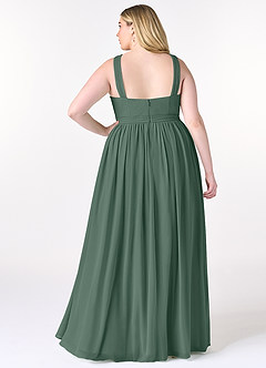 Azazie Elvira Bridesmaid Dresses Sea Moss A-Line Pleated Chiffon Dress image8