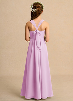 Azazie Tater Girls Formal Blumenmädchenkleider A-Linie Plissee Chiffon Kleid Bonbonrosa image2