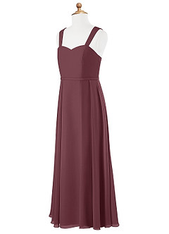 Azazie Simoan Junior Abito A-Line in Chiffon Scollo a Cuore Sangria image6