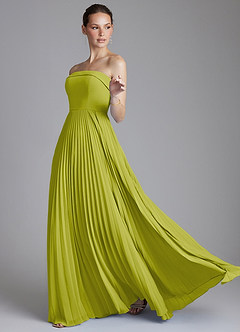 Azazie Mariana Bridesmaid Dresses Lemongrass A-Line Strapless Chiffon Dress image6